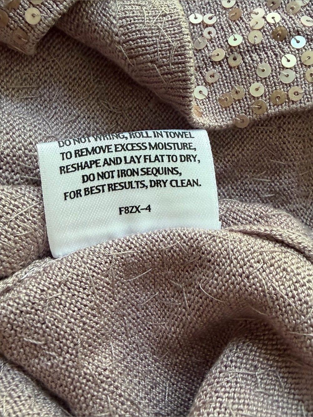 Eileen Fisher Silk Sequin Sparkle Top XL Mauve Lavender NWT - Picture 5 of 5